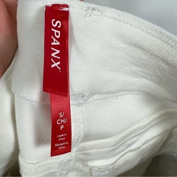 Spanx women’s Stretch Twill Wide Leg Pants size S cropped white - Picture 8 of 10